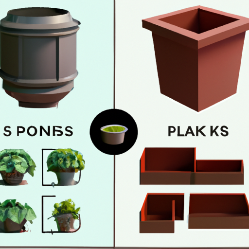 השוואה בין גדלים וחומרים שונים של אדניות, מראה את החשיבות של בחירת המיכל המתאים לצמחים שלך.
